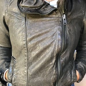 All Saints brown leather jacket